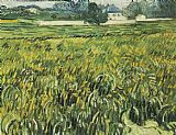 Blanche Paintings - Champ de bl et maison blanche 1890 by Vincent van Gogh